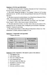 English Worksheet: comparatives and superlatives some useful exercises