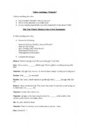 English worksheet: Friends: chapter one