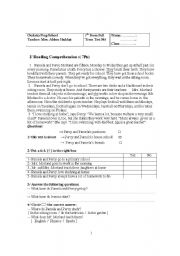 English Worksheet: exam