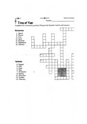 English worksheet: Time of the year