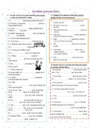 English Worksheet: the past simple or  thepresent perfect tense