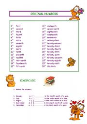 ORDINAL NUMBERS WITH GARFIELD