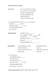 English Worksheet: Song activity