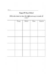 English Worksheet: 25 cents for the 25th Day