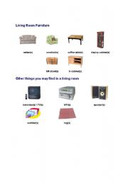 English worksheet: Living Room Furniture