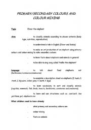 English worksheet: Primary and secondary clolours