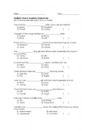 English Worksheet: Adjectives Worksheet 1