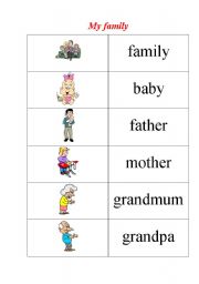 English Worksheet: family