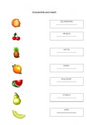 English Worksheet: Fruit Salad