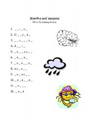 English worksheet: Months and seasons