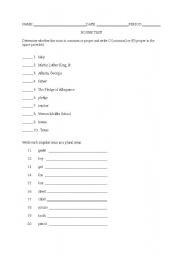 English worksheet: Nouns Test