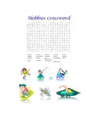 English worksheet: Hobbies Wordsearch