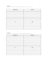 English Worksheet: An/A