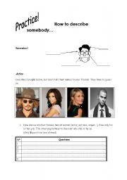 English worksheet: Guess Who am I?