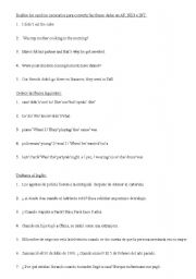 English worksheet: past simple Vs past continuous