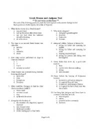 English Worksheet: antigone 