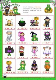 Halloween Set (2)  - Completing the Pictionary with the missing vowels