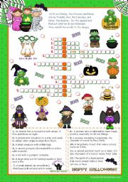 Halloween Set (3)  - Crossword Puzzle for Upper Elementary and Lower Intermediate Students.