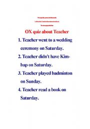 English worksheet: practice past tense using ox quiz format