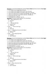 English worksheet: quiz to diffrentiate past simple and present perfect