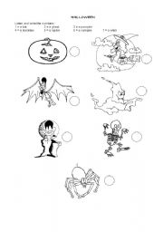 English Worksheet: Halloween activity