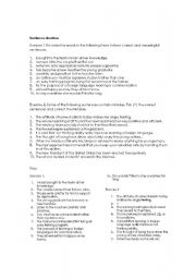 English Worksheet: basic sentence structure