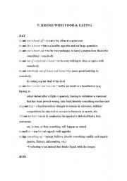 English Worksheet: idioms with food and eating