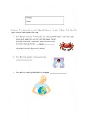 English worksheet: Word origin