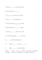 English worksheet: Directions