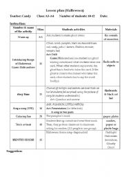 English Worksheet: Halloween activities.