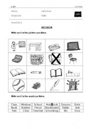 English worksheet: School Dictation