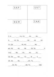 English worksheet: Fact Families and Skip Counting