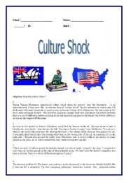 Culture shock / reading  ( 4 pages )
