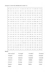 English worksheet: countries word search
