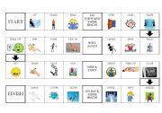 English Worksheet: Simple Actions Board Game