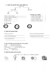 English Worksheet: a quiz for the beginners