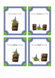 Frog Wizard Preposition Cards with Story to Complete (8 Preposition Cards with 4 Backing Cards)