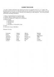 English Worksheet: Element Brochure