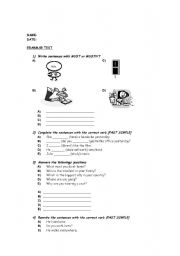 English worksheet: Elementary Test!
