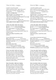 English worksheets: Cloze activity - song: Vila la Vida, Coldplay