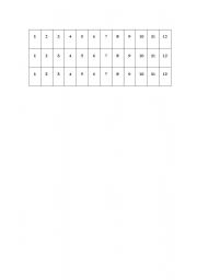 English Worksheet: Number Maths Game