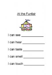English worksheet: At the funfair