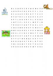 English worksheet: fairy tales wordsearch