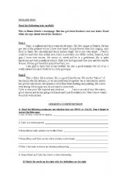 English Worksheet: Reading comprehension exercises on physical description