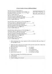 English worksheet: A kiss to build a dream on