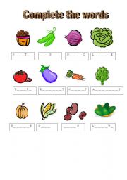 English worksheet: PRACTISE FRUITS AND VEGETABLES