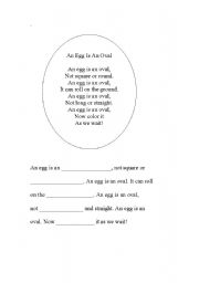 English worksheet: An Egg is Oval