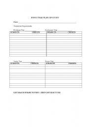 English Worksheet: Four Year Plan