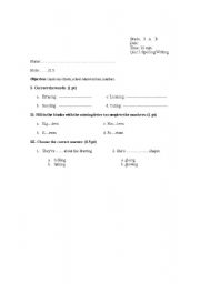 English Worksheet: school-related actions and objects