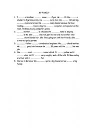 English worksheet: Subject Pronouns, Possesive adjectives, havehas